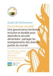 Guide de l'événement Forum foncier mondial Une gouvernance ...