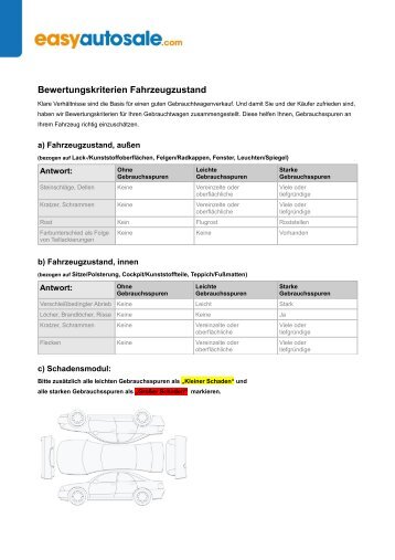 Bewertungskriterien Gebrauchtwagenzustand (PDF) - Easyautosale ...