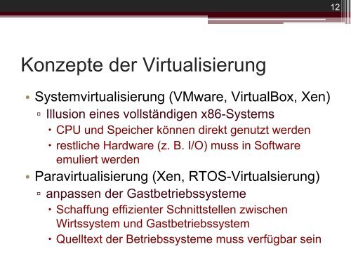 Virtualisierung im Echtzeitbereich - real-time