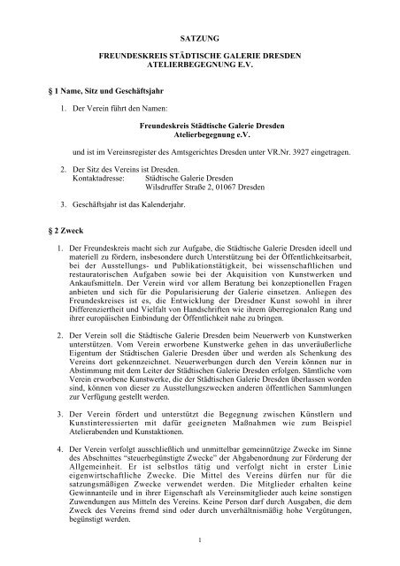 Satzung als PDF - Städtische Galerie Dresden