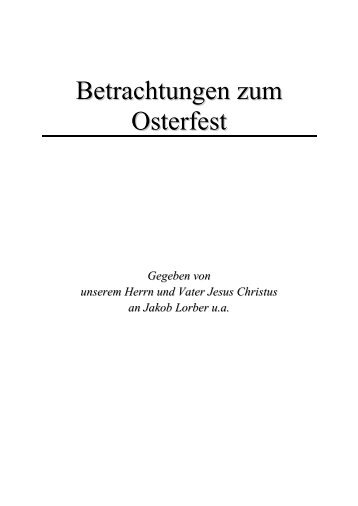 Betrachtungen zum Osterfest