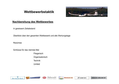 Wettbewerbstaktik und Wettbewerbsvorbereitung - Patrick Puskeiler