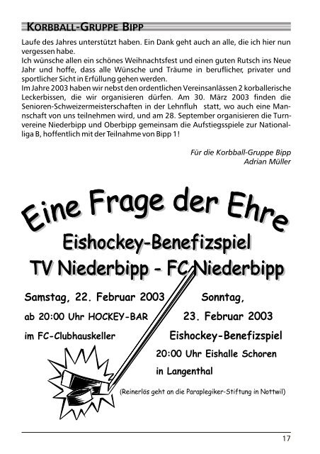 Ganzer Bipper Turner 1/2003 - Turnvereine Niederbipp - Turnverein ...
