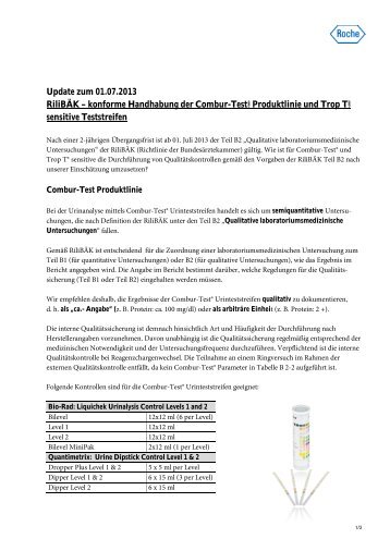 Combur-Test® Produktlinie und Trop T® sensitive - Roche Diagnostics