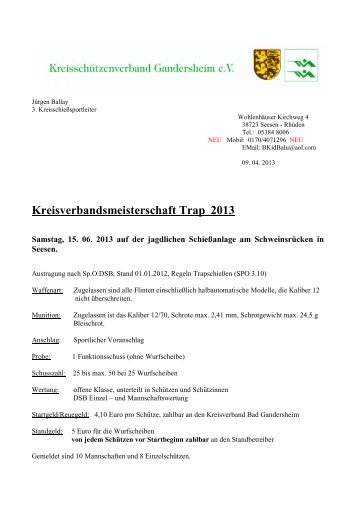 Kreisverbandsmeisterschaft Trap 2013