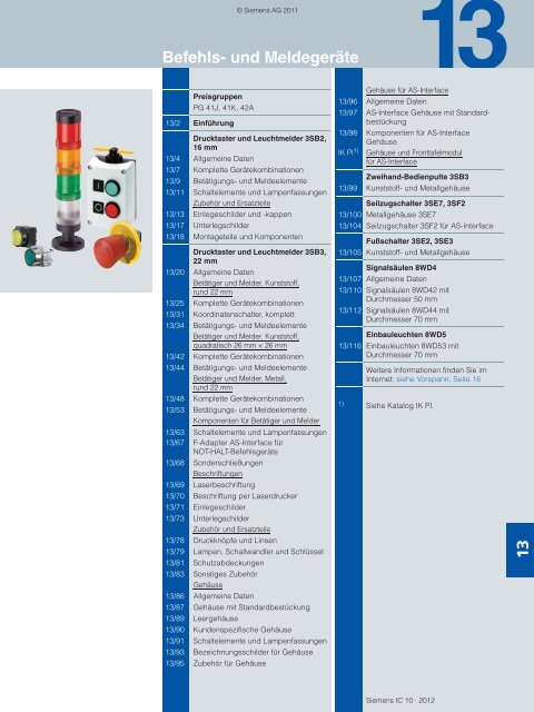 Katalog IC 10 . 2012 DE - Siemens