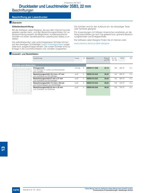 Katalog IC 10 . 2012 DE - Siemens