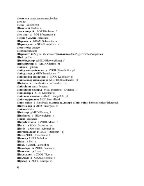 Deutsch-Tschetschenisches Wörterbuch Немцойн - Österreichisch ...