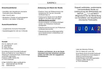 Informationsblatt Europac-2-Studie - Ernst-Moritz-Arndt-Universität ...