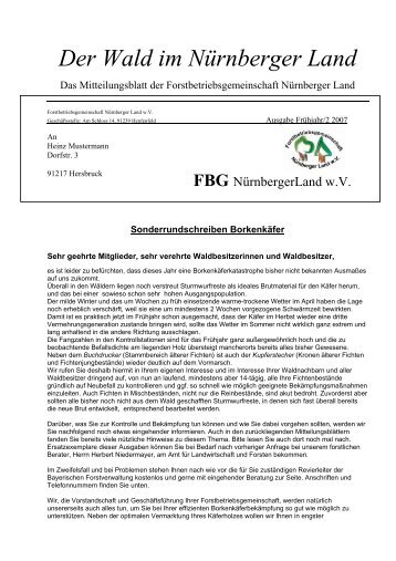 Sonderrundschreiben Borkenkäfer - Forstbetriebsgemeinschaft ...