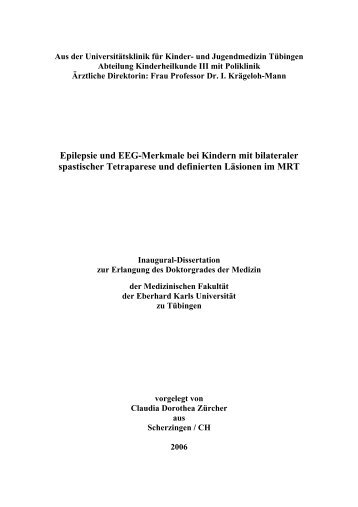 Epilepsie und EEG-Merkmale bei Kindern mit bilateraler spastischer ...