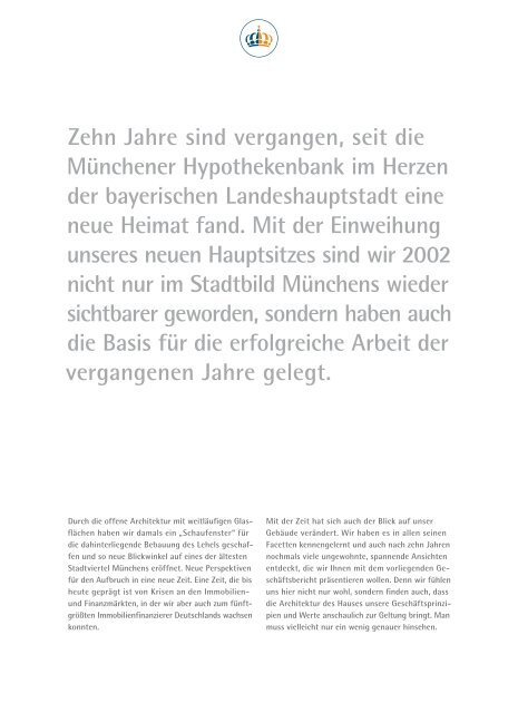 Geschäftsbericht 2011 >> - Münchener Hypothekenbank eG