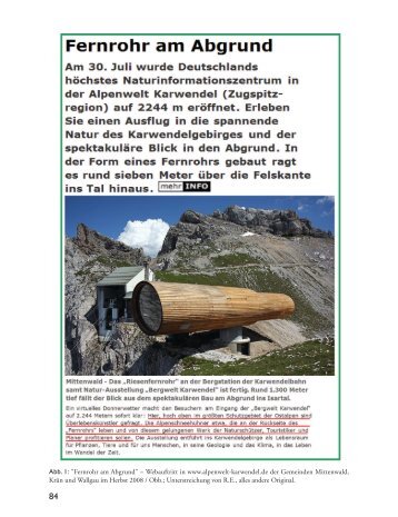 Abb. 1: "Fernrohr am Abgrund" - Verein zum Schutz der Bergwelt