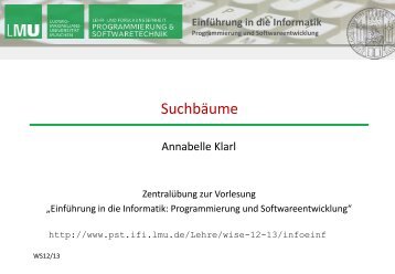 Einführung in die Informatik - Programmierung und Softwaretechnik ...