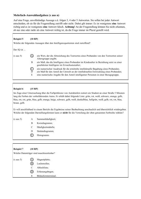 Info Multiple Choice