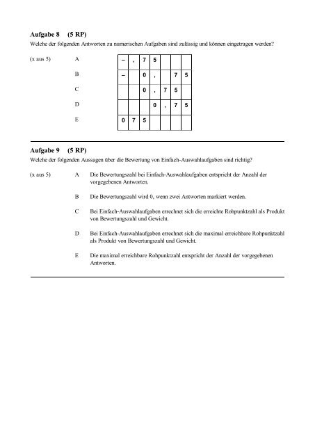 Info Multiple Choice