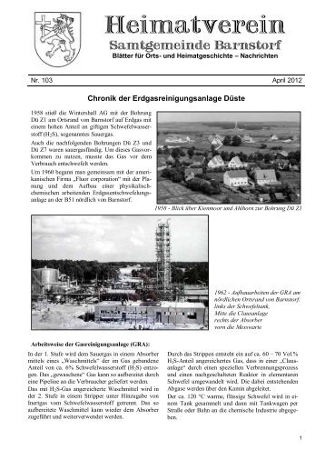 Heimatblatt-Nr-103 - Heimatverein Samtgemeinde Barnstorf e.V.