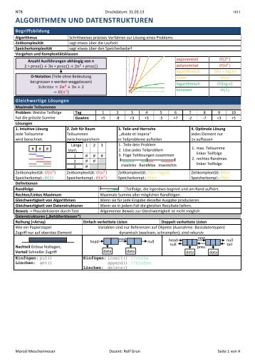 InI I Algorithmen Datenstrukturen