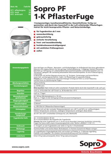 Sopro PF 1-K PflasterFuge