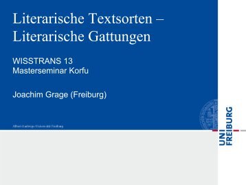 Literarische Textsorten – Literarische Gattungen - Lugos