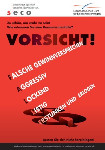 Wie erkennen Sie eine Konsumentenfalle? - Eidgenössisches Büro ...