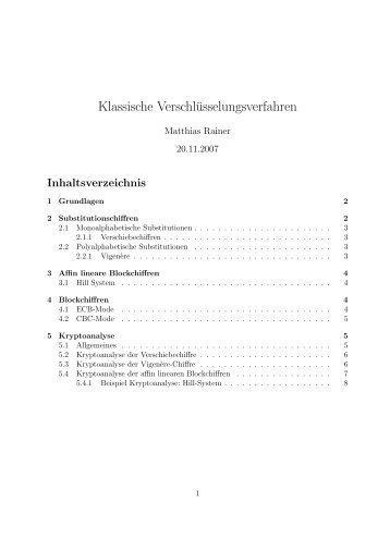 Klassische Verschlüsselungsverfahren