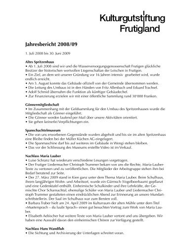 Jahresbericht 2008/2009
