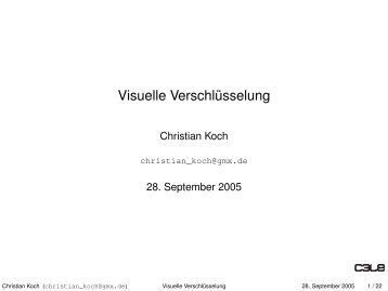 Visuelle Verschlüsselung - von Christian Koch