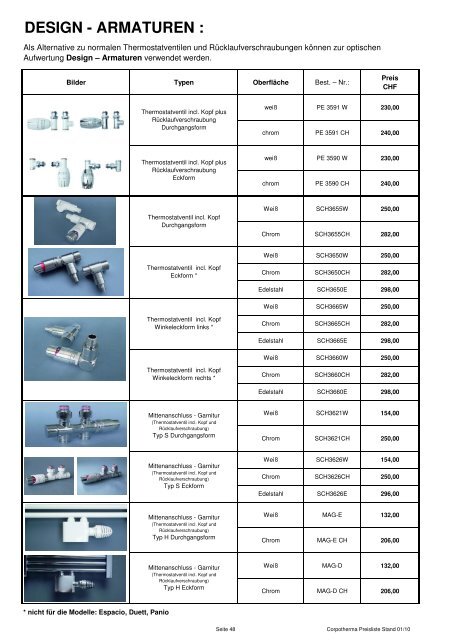 Preisliste Wärmekörper (pdf) - HTS System AG