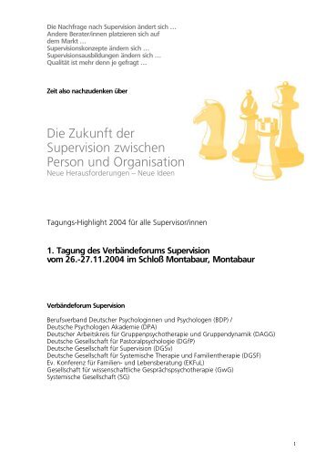 1. Tagung des Verbändeforums Supervision vom 26.-27.11 ... - BDP