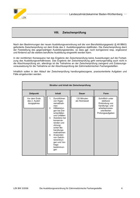 „Zahnmedizinische Fachangestellte“ - LZK BW