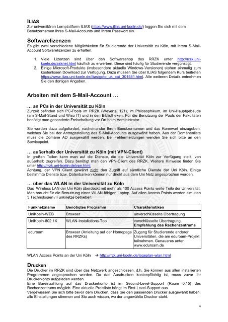 Anleitung zur Benutzung des S-Mail-Accounts - RRZK - Universität ...