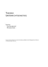 THEORIE UNTERRICHTSEINSTIEG