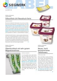 Silikonfreie UV-Flexodruck-Serie Überdrucklack mit sehr ... - Siegwerk