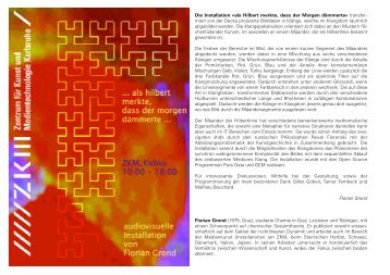 flyer.pdf (ZKM presentation German) - florian grond
