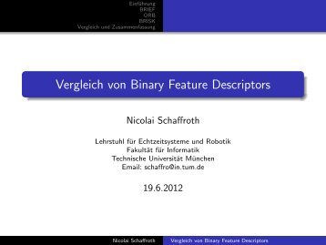 Vergleich von Binary Feature Descriptors - Technische Universität ...