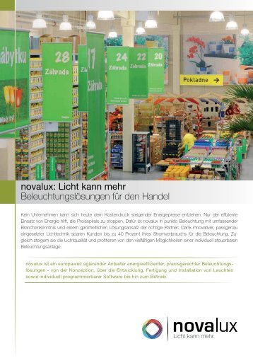 novalux: Licht kann mehr Beleuchtungslösungen für den Handel