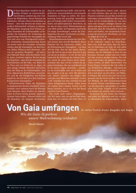 Von Gaia umfangen - Kulturkreativ.net