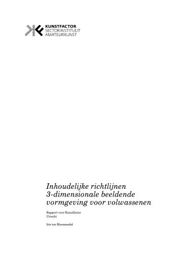 Richtlijnen 3-dimensionale beeldende ... - Cultuurnetwerk.nl