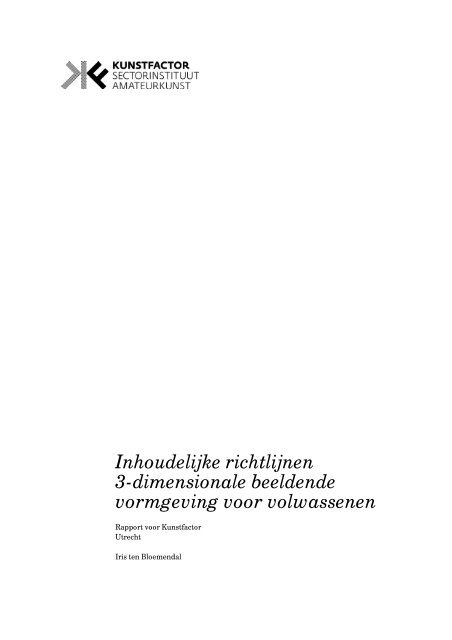 Richtlijnen 3-dimensionale beeldende ... - Cultuurnetwerk.nl