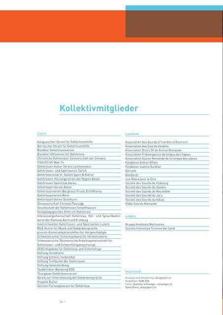 Jahresbericht 2010 - beim Schweizerischen Gehörlosenbund