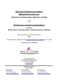 Schienenverkehrsstatistiken - Statistik Austria