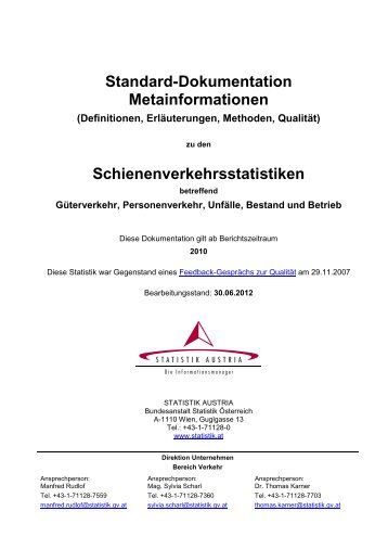 Schienenverkehrsstatistiken - Statistik Austria