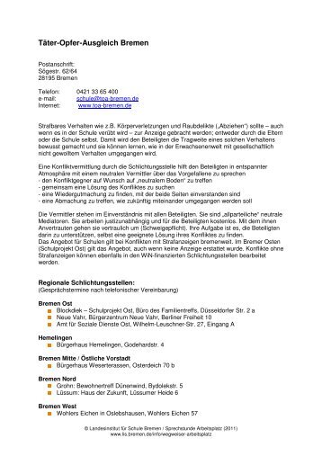 Informationen zum Bremer Täter-Opfer-Ausgleich - LIS - Bremen