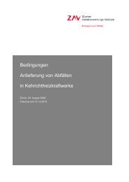 ZAV Bedingungen Anlieferung - Kehrichtverwertung Zürcher Oberland