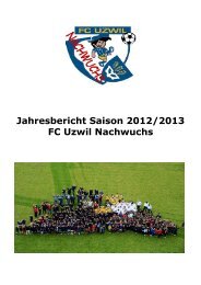 Jahresbericht Saison 2012/2013 FC Uzwil Nachwuchs