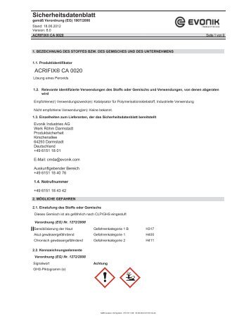 acrifix® ca 0020 (katalysator 20) - ThyssenKrupp Plastics