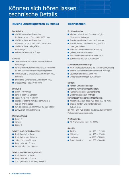 Nüsing Akustikplatten - Eurodivisal