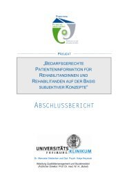 abschlussbericht - Chronische Krankheiten und Patientenorientierung