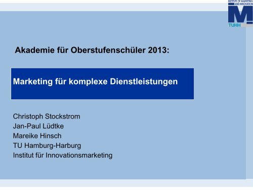 Marketing für komplexe Dienstleistungen - Akademie für ...